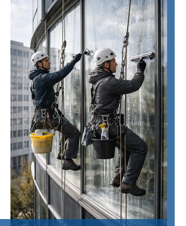 Мойка панорамных окон в Москве от 357 р. заказать у ВЫСОТНИКМск