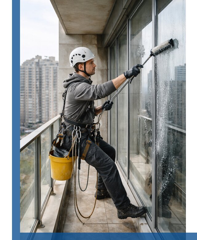 Профессиональная мойка балконного остекления в Москве