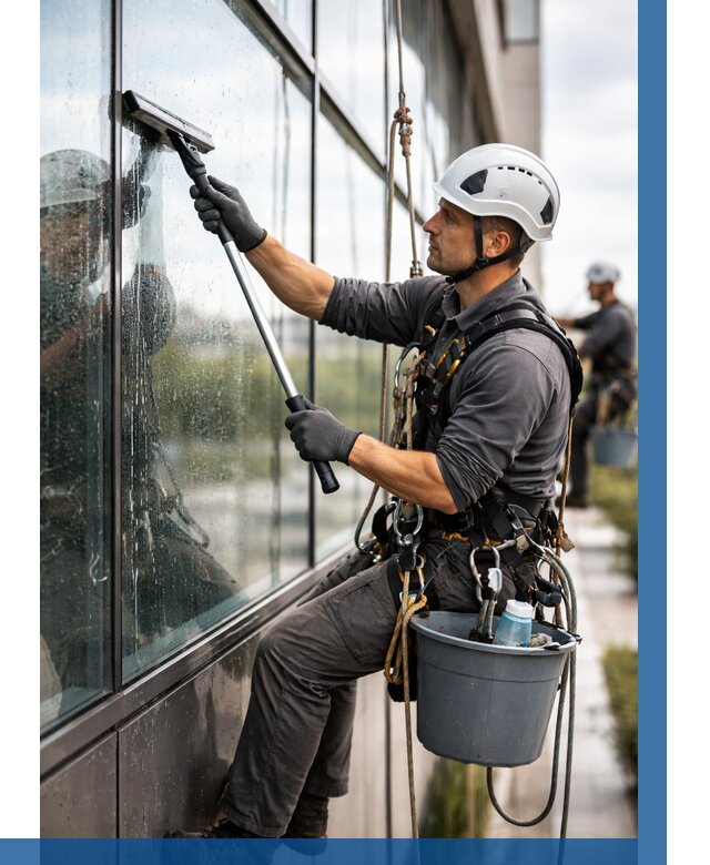 Мойка стеклянных фасадов в Москве от 204 р. | ВЫСОТНИКМск