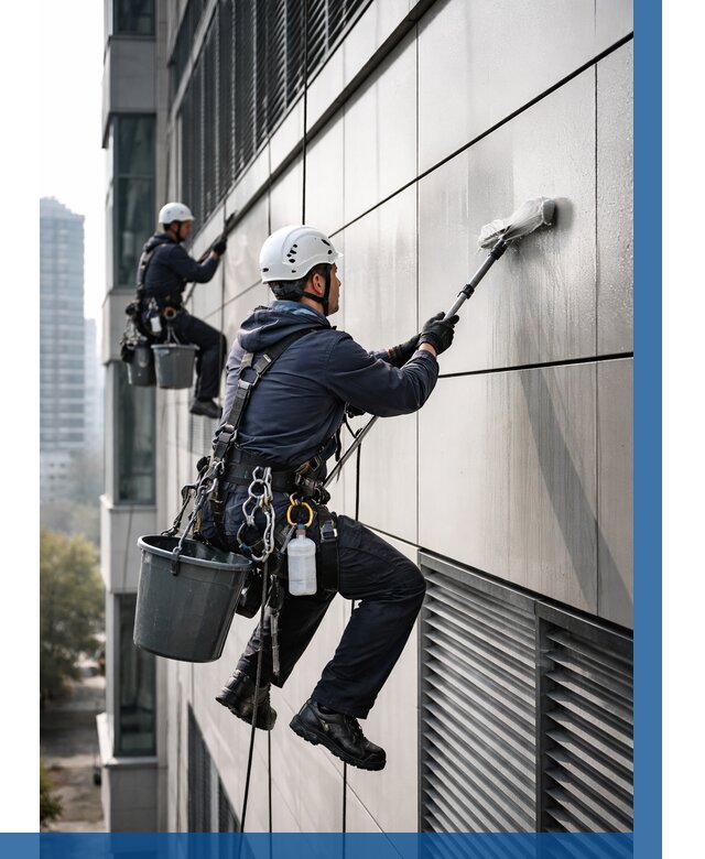 Мойка вентилируемого фасада в Москве от 255 р. | ВЫСОТНИКМск