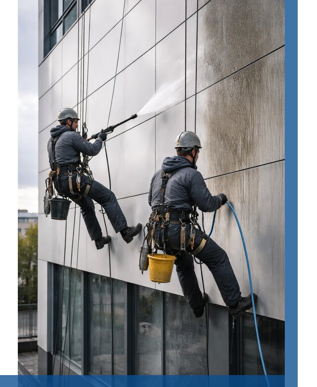 Мойка фасада из композита в Москве по цене от 306 р. | ВЫСОТНИКМск