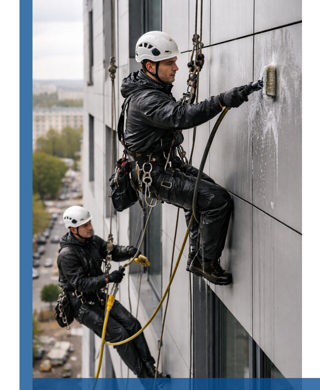 Профессиональная мойка фасада из композита в Москве