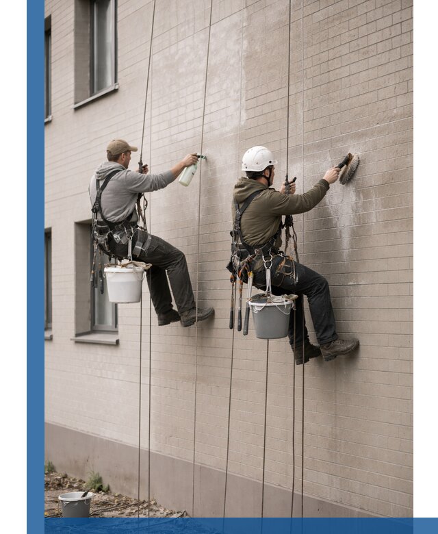 Удаление высолов с фасада зданий в Москве без повреждений и следов