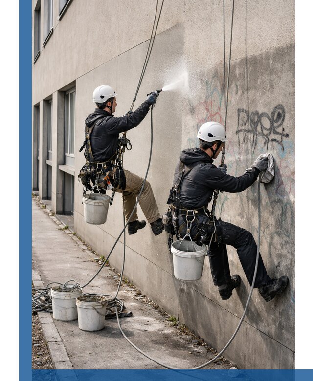 Антиграффити покрытие фасада с защитой от надписей в Москве