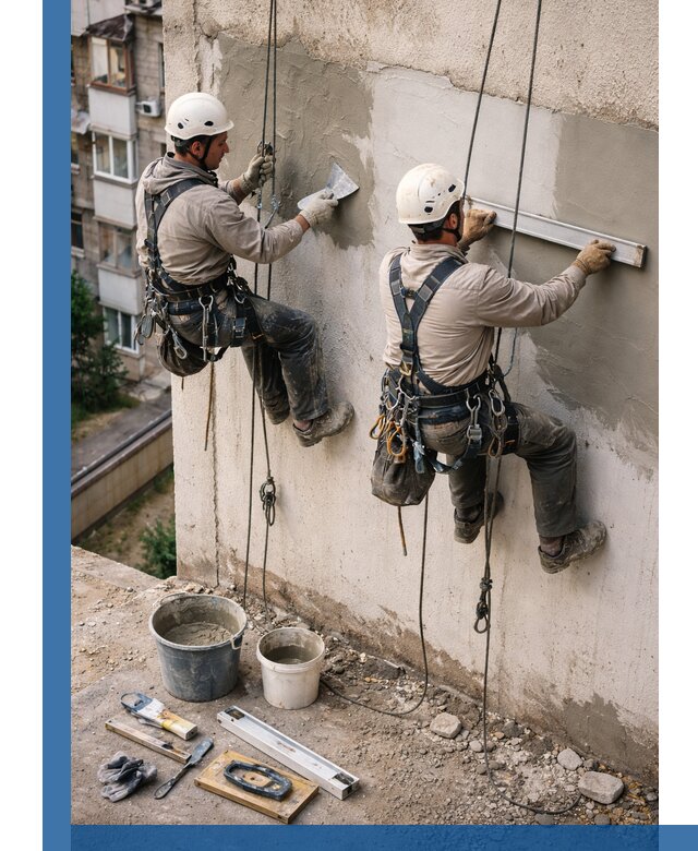 Комплексный ремонт штукатурного фасада с гарантией в Москве