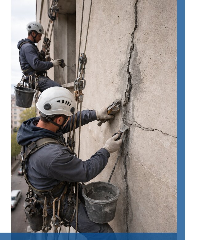 Заделка трещин на фасаде в Москве от 918 р. | ВЫСОТНИКМск