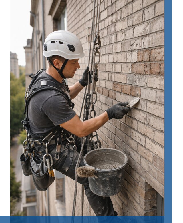 Ремонт кирпичной кладки фасада в Москве от 1836 р. | ВЫСОТНИКМск