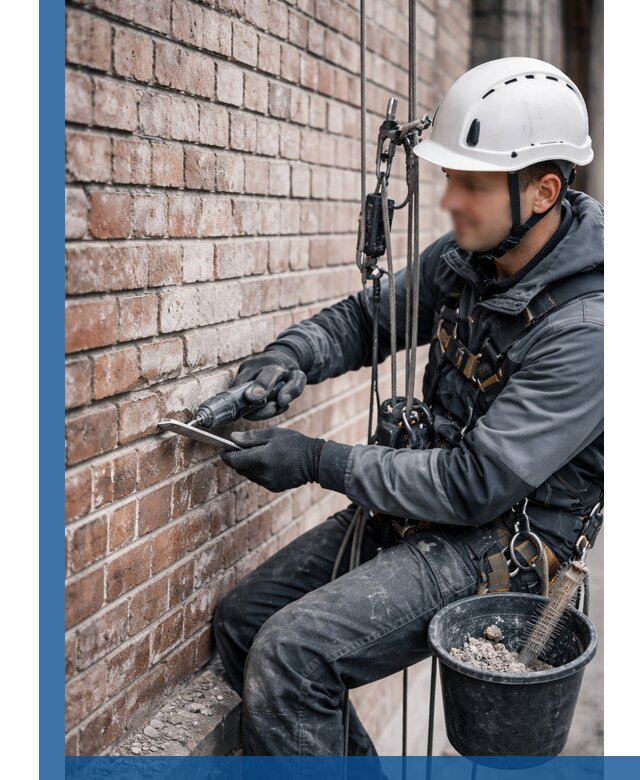 Расшивка кирпичных швов фасадов и стен, ремонт в Москве