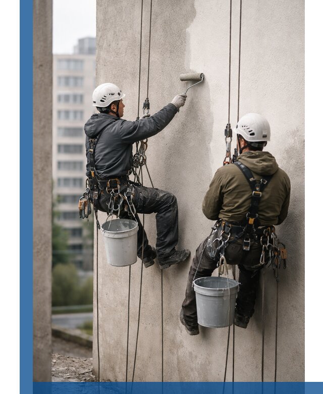 Покраска фасадов высотными альпинистами в Москве с гарантией