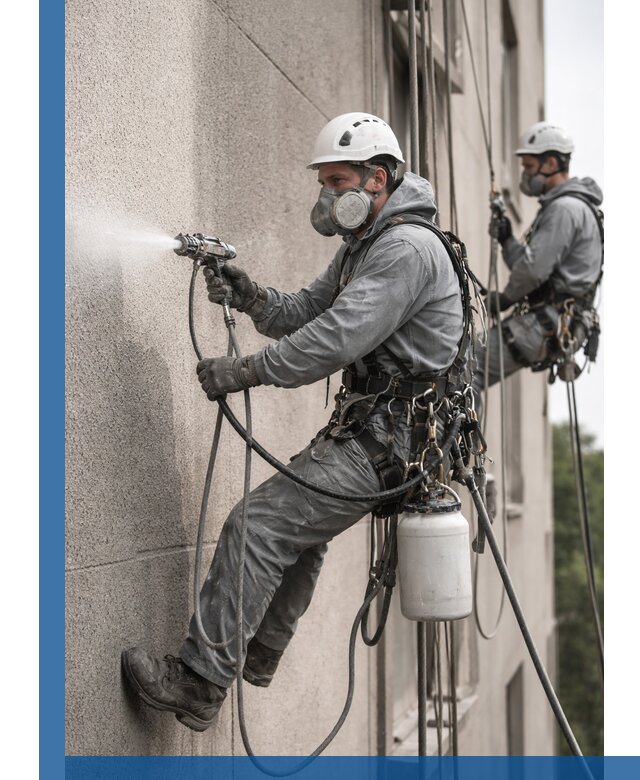 Безвоздушная покраска фасадов зданий в Москве профессионально