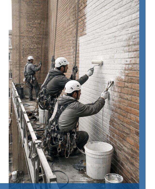 Покраска кирпичного фасада в Москве от 357 р. | ВЫСОТНИКМск