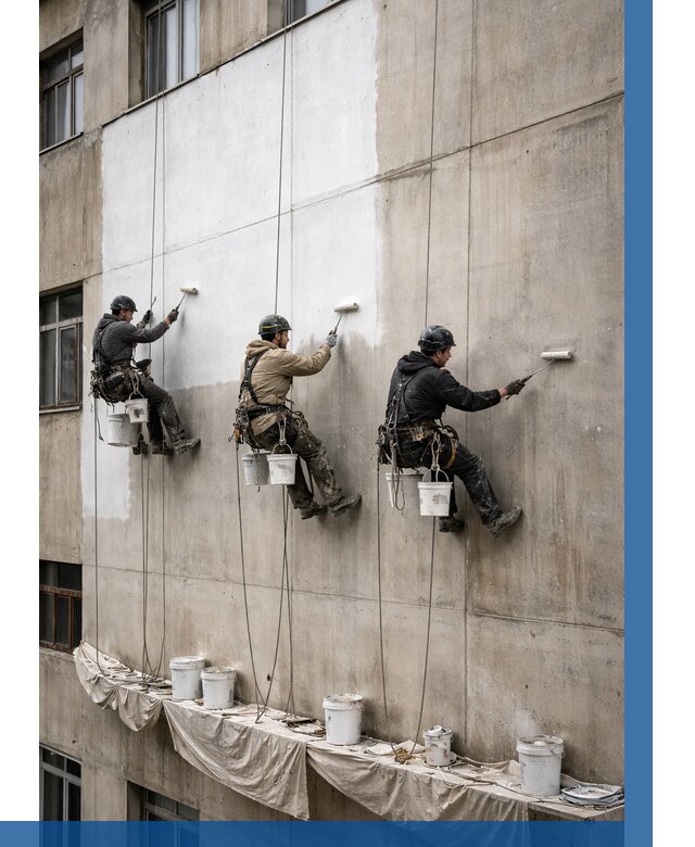 Покраска бетонного фасада в Москве от 357 р за м2 | ВЫСОТНИКМск