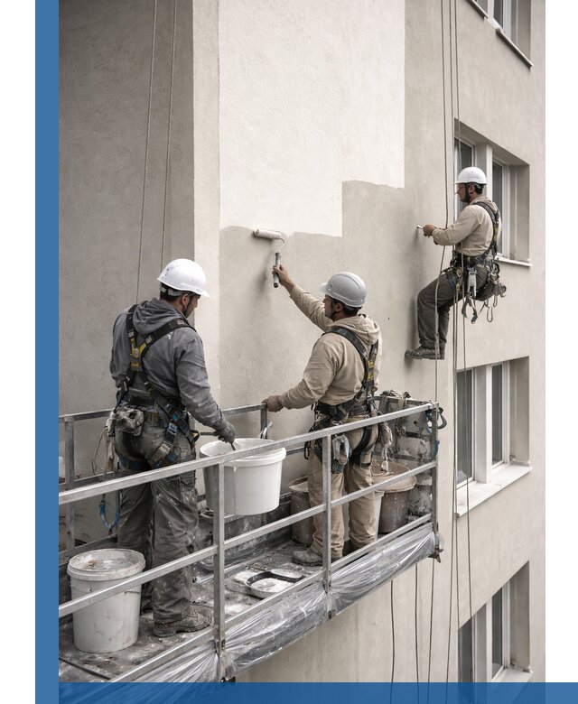 Покраска оштукатуренного фасада в Москве под ключ с гарантией