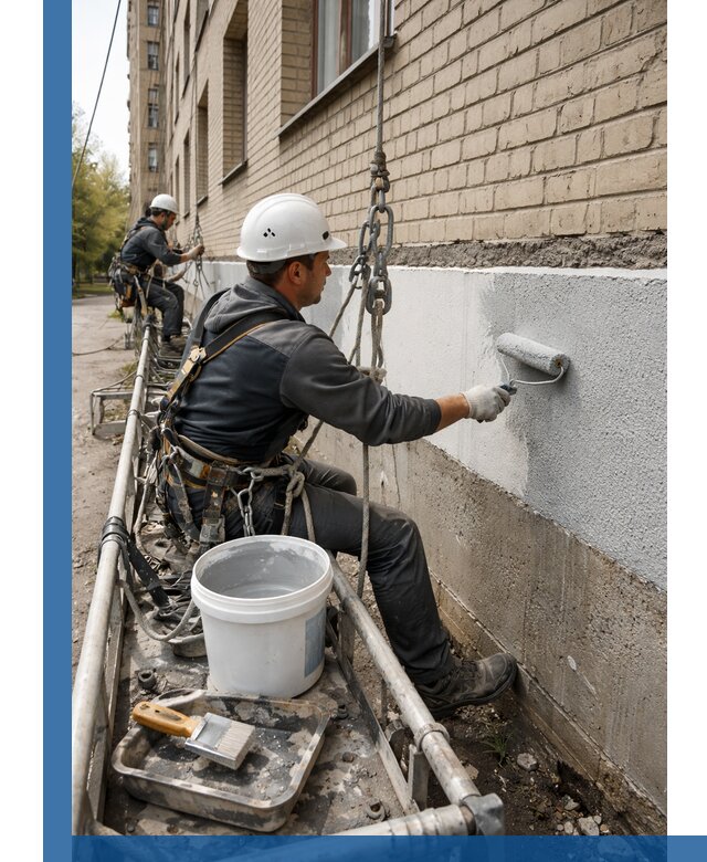 Окраска цоколя здания в Москве профессионально и надежно