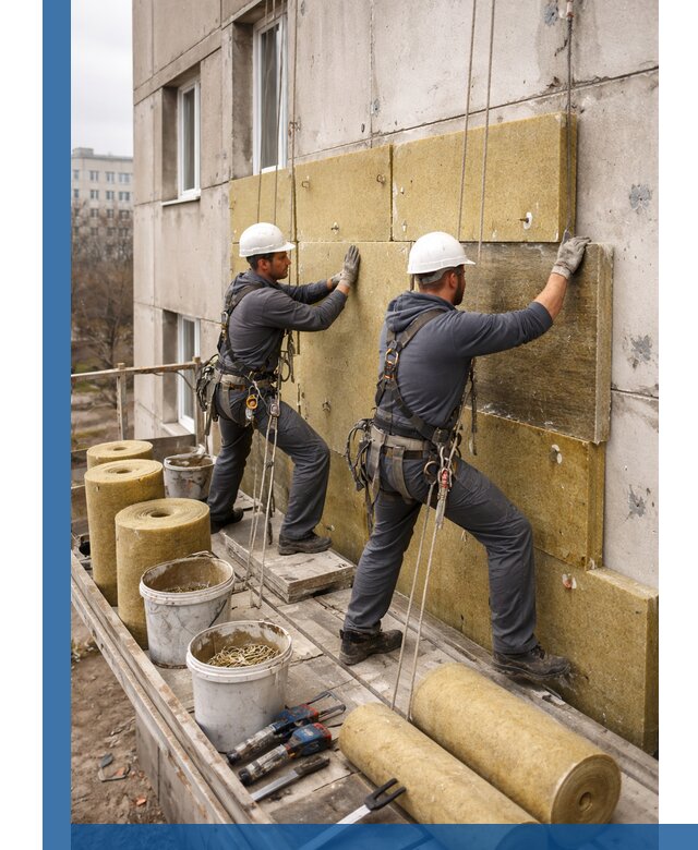 Утепление фасада минватой в Москве под ключ с гарантией