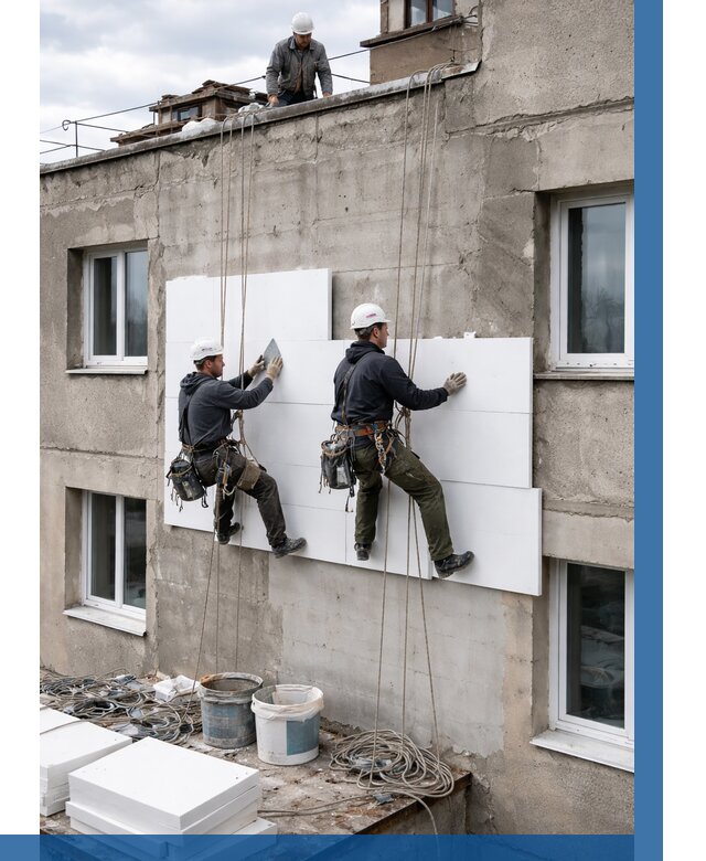 Утепление фасада пенополистиролом в Москве от 1836 р. | ВЫСОТНИКМск