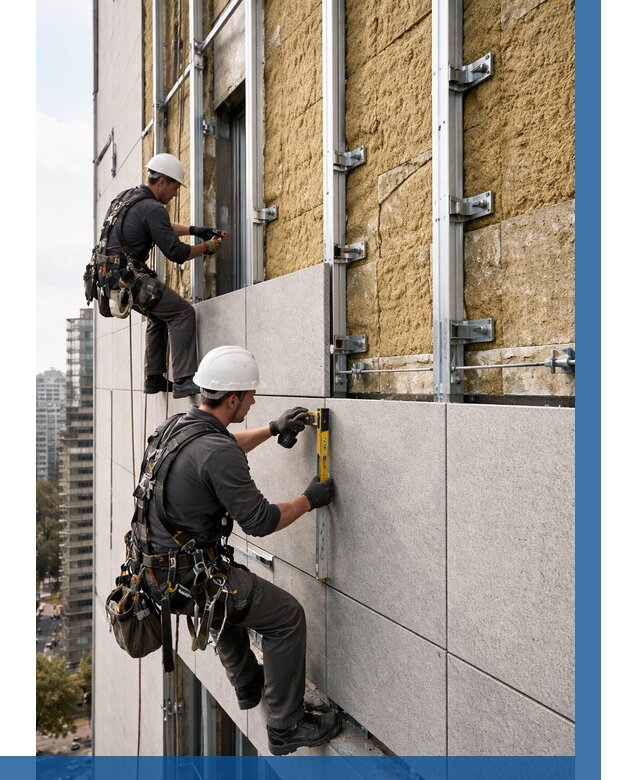 Монтаж вентилируемого фасада в Москве от 3571 р. | ВЫСОТНИКМск