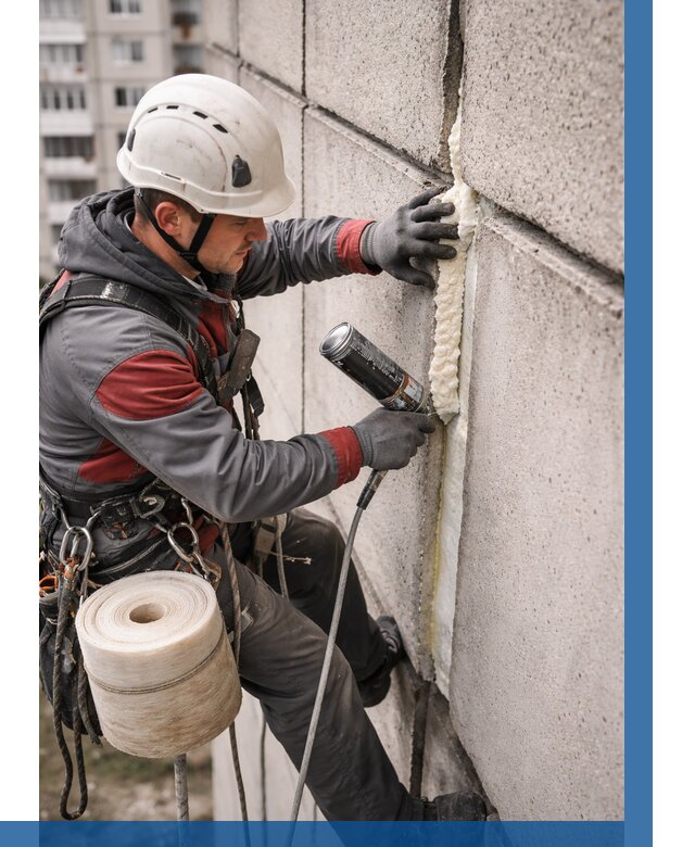 Утепление межпанельных швов в Москве от 714 р. | ВЫСОТНИКМск