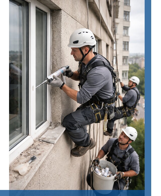 Герметизация оконных швов снаружи в Москве от 1530 р. | ВЫСОТНИКМск