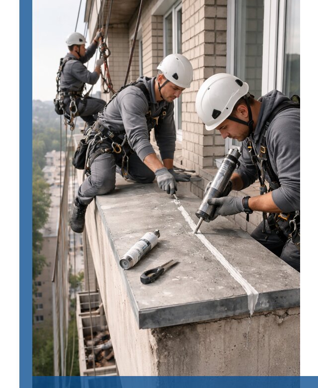 Герметизация балконного козырька в Москве профессионально