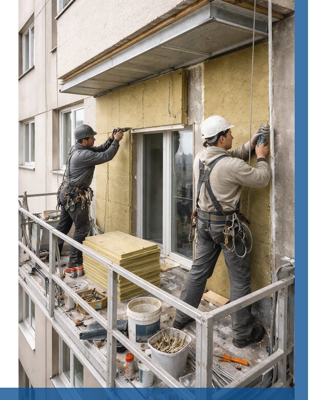 Утепление балкона снаружи в Москве от 1632 р. под ключ ВЫСОТНИКМск