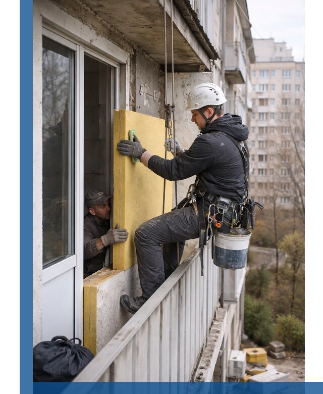 Профессиональное утепление балкона снаружи в Москве под ключ
