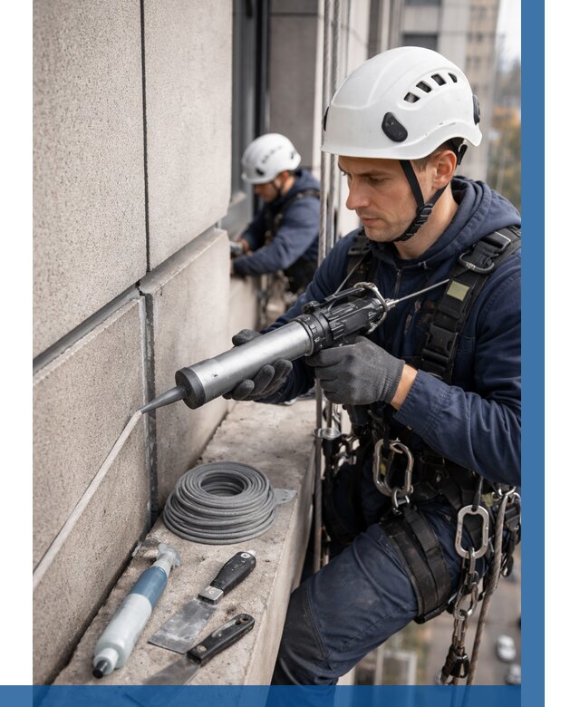 Герметизация деформационных швов фасада в Москве от 714 | ВЫСОТНИКМск