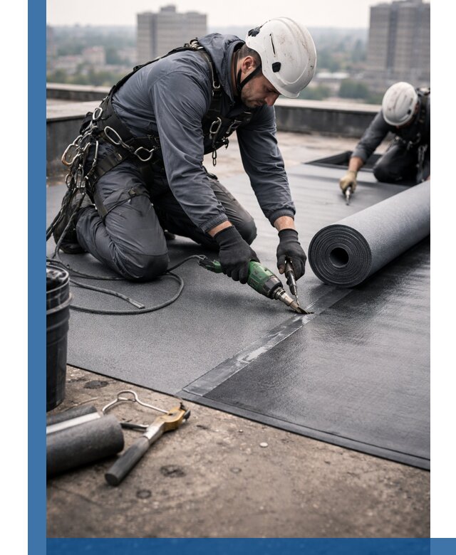 Ремонт мягкой кровли в Москве с выездом промальпинистов
