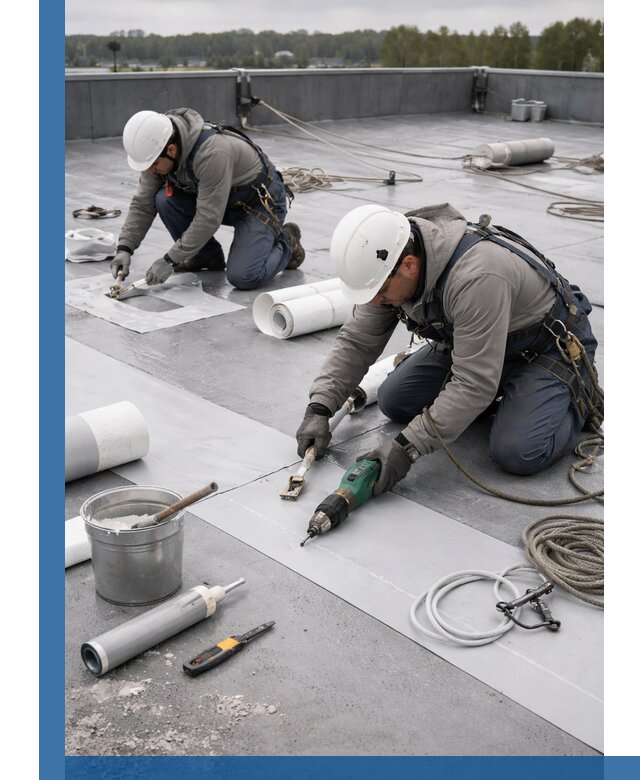 Ремонт мембранной кровли в Москве качественно и с гарантией