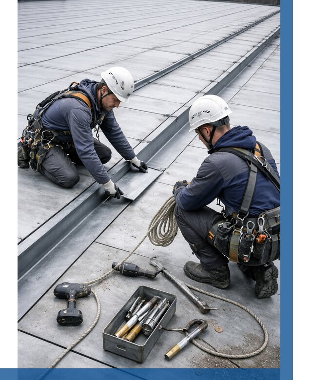 Ремонт фальцевой кровли в Москве от 714 р. | ВЫСОТНИКМск