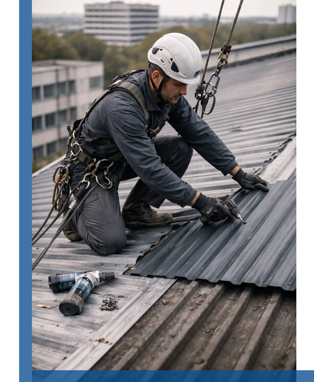 Ремонт профнастила на кровле в Москве, работы под ключ