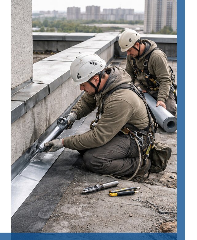 Ремонт кровельных примыканий в Москве от 1224 р. | ВЫСОТНИКМск