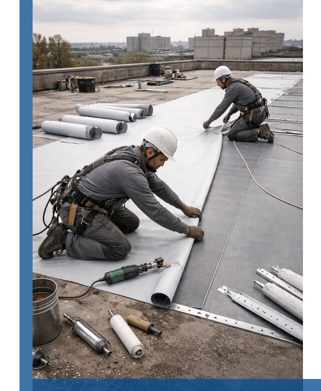 Монтаж мембранной кровли в Москве для промышленных зданий