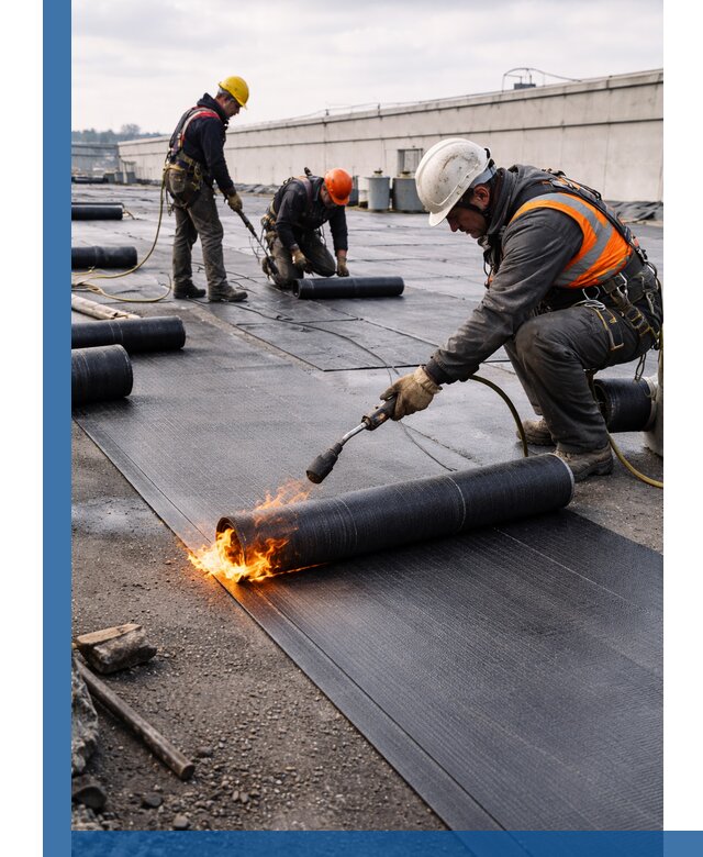 Монтаж наплавляемой кровли в Москве профессионально