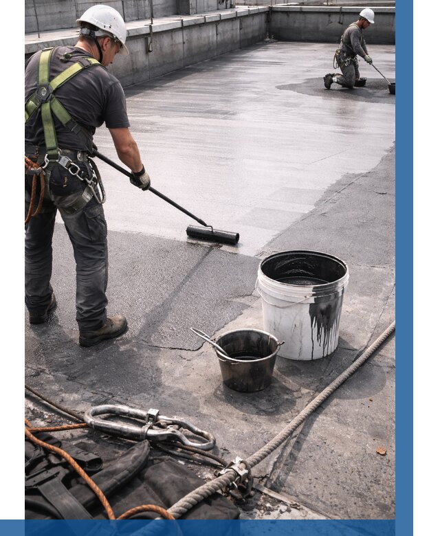 Гидроизоляция кровли жидкой резиной в Москве от 510 р. | ВЫСОТНИКМск