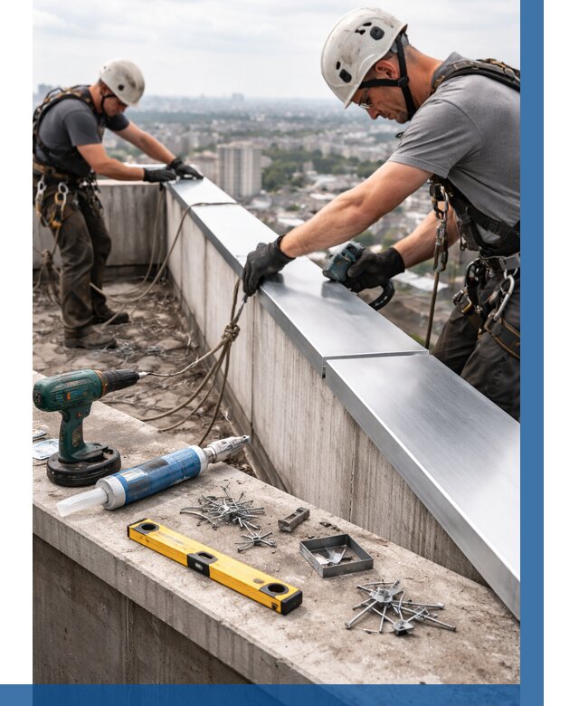 Монтаж парапетных крышек в Москве от 816 р. | ВЫСОТНИКМск