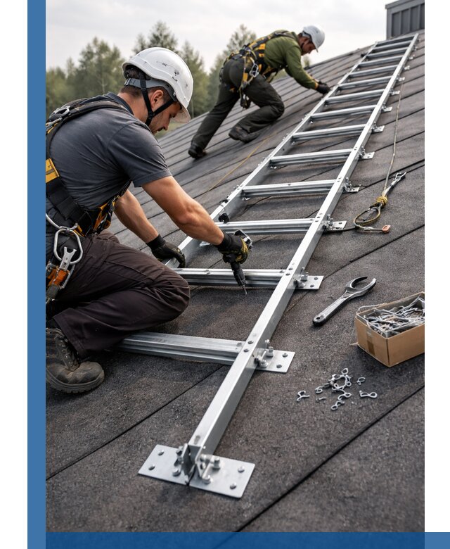 Профессиональный монтаж кровельной лестницы в Москве под ключ