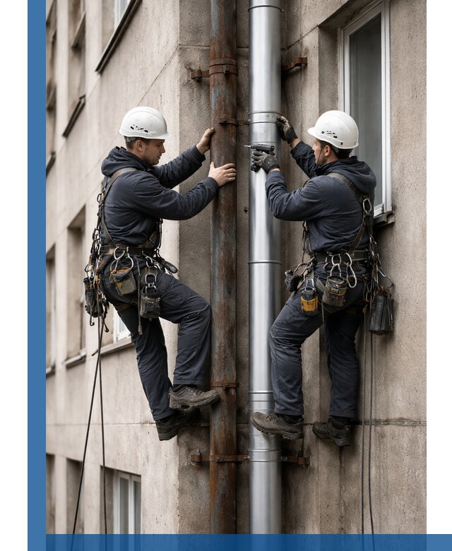 Замена водосточных труб в Москве: монтаж и демонтаж под ключ