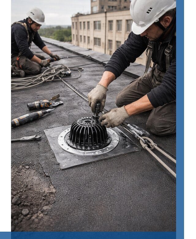 Установка водосточных воронок в Москве цена от 3571 р. | ВЫСОТНИКМск