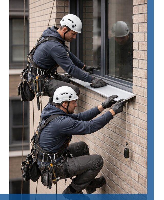 Монтаж оконных отливов под ключ в Москве от 3571 р. | ВЫСОТНИКМск