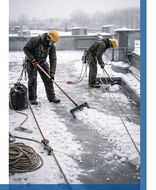 Очистка крыши от снега в Москве от 7652 р. | ВЫСОТНИКМск