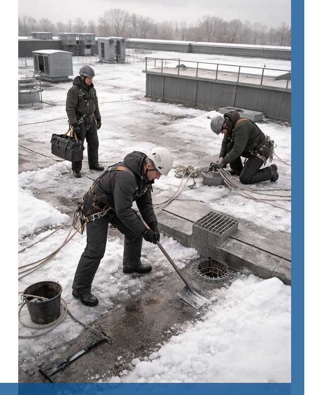 Абонентское обслуживание кровли зимой в Москве от 8162 р. | ВЫСОТНИКМск