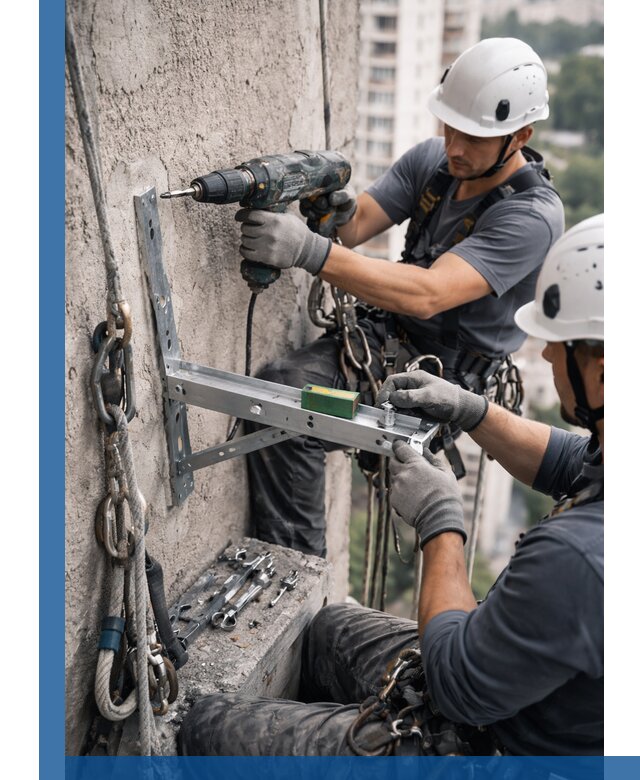 Установка кронштейнов кондиционера и крепежа в Москве