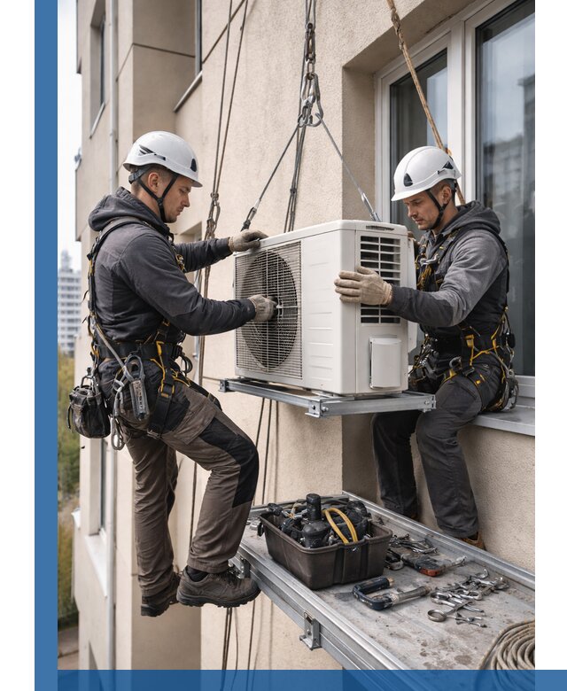 Перенос внешнего блока кондиционера в Москве с монтажом и крепежом