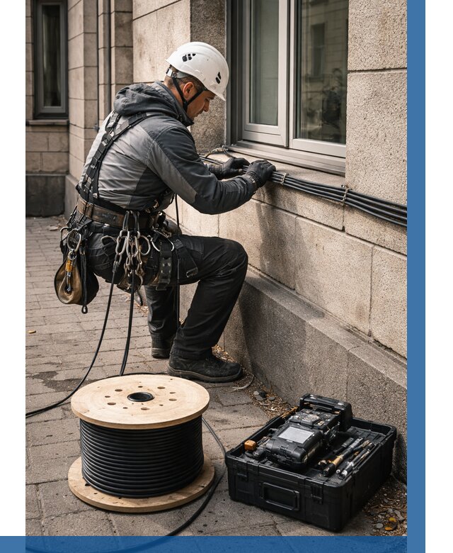 Прокладка оптоволоконного кабеля в Москве от 816 р. | ВЫСОТНИКМск