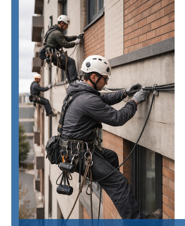 Крепление кабеля на фасаде монтаж и крепеж в Москве