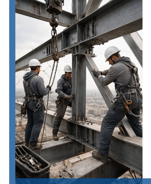 Профессиональный монтаж металлоконструкций на высоте в Москве