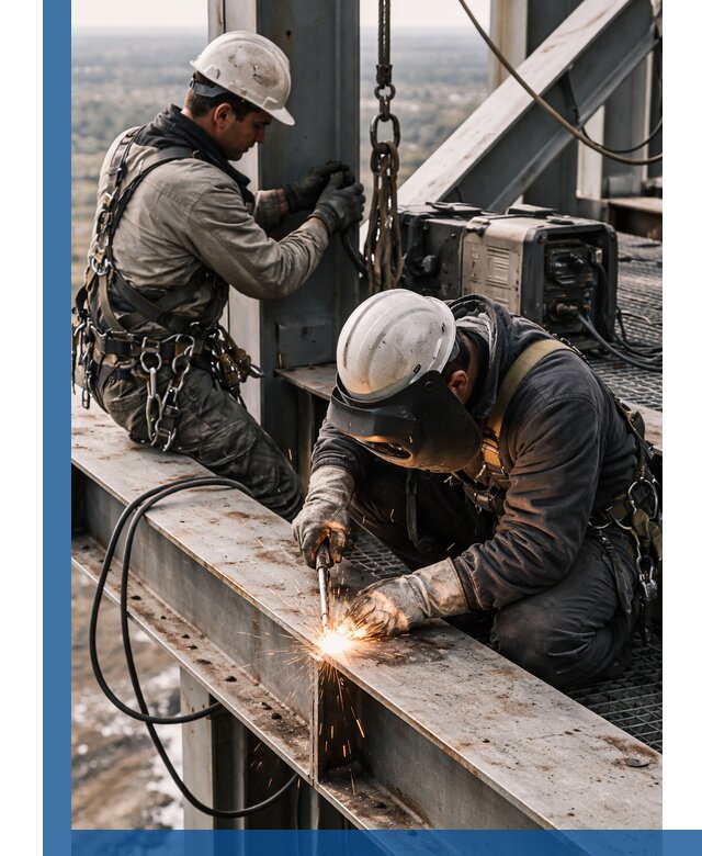 Высотные сварочные работы в Москве для промышленных объектов