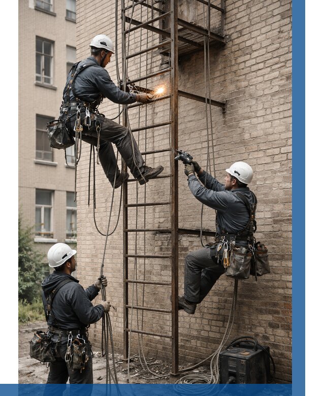 Ремонт пожарной лестницы в Москве от 7652 р. | ВЫСОТНИКМск