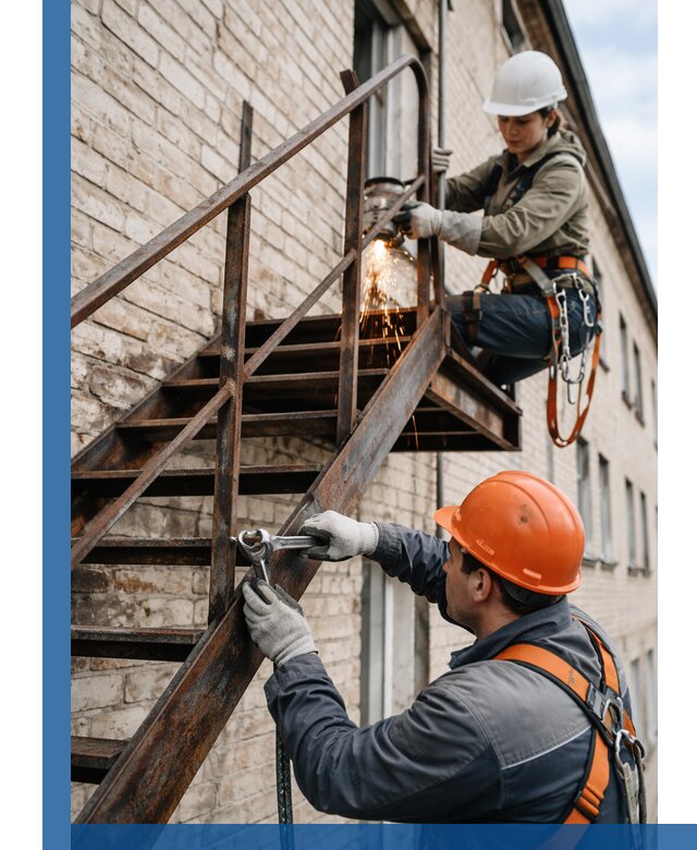 Ремонт и восстановление пожарных лестниц с выездом в Москве